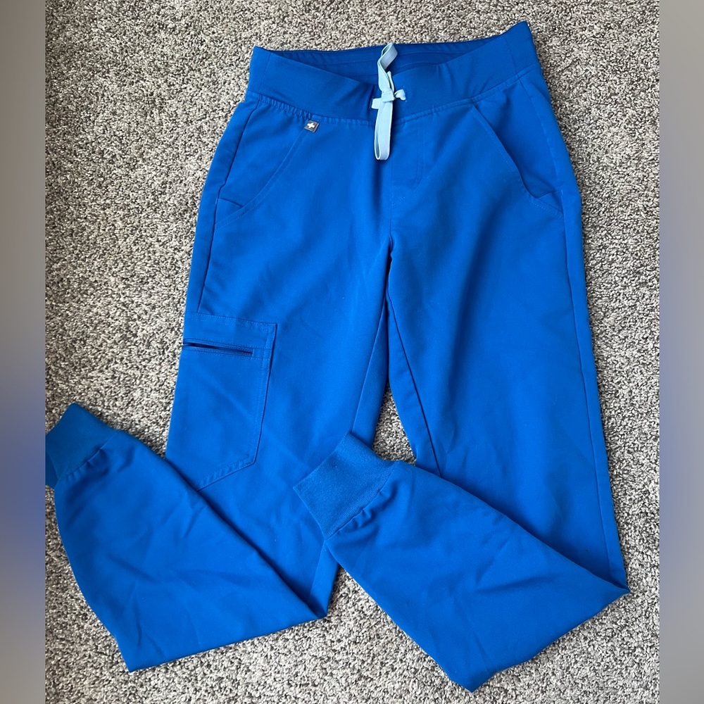 Figs Royal Blue Drawstring Scrub Joggers